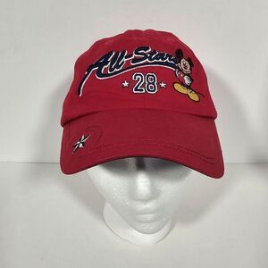 Disney‎ Mickey Mouse All Star #28 Baseball Hat Youth Size Large Red Adjustable